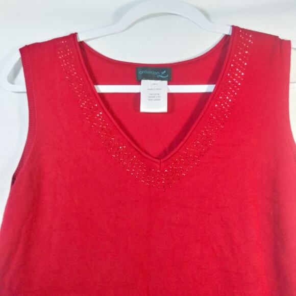 Creation L Red Studded Detail Twinset Cardigan Set Size 6 - Picture 6 of 10